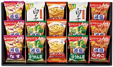 アマノフーズおみそ汁・オニオンスープ・白子のり